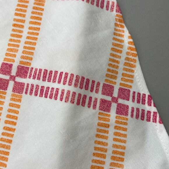 Chico's White Pink Orange Print No Iron Stretch Button Down Shirt 3 - Picture 10 of 10